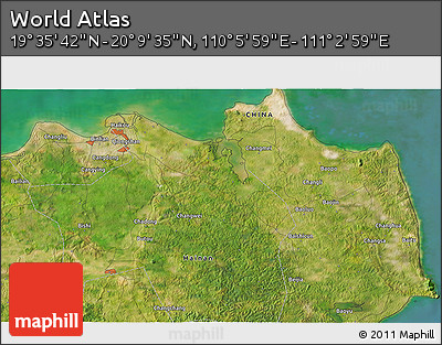 Satellite 3D Map of the Area around 19° 52' 38" N, 110° 34' 29" E