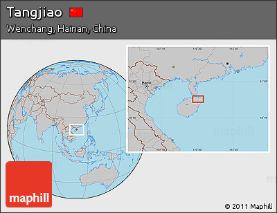 Gray Location Map of Tangjiao
