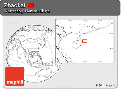Blank Location Map of Zhaokai