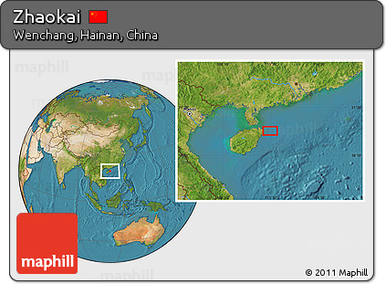 Satellite Location Map of Zhaokai