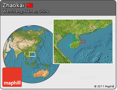 Satellite Location Map of Zhaokai