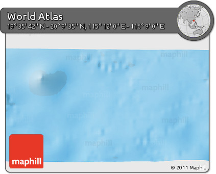 Physical 3D Map of the Area around 19° 52' 38" N, 115° 40' 30" E