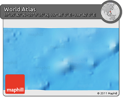Physical 3D Map of the Area around 19° 52' 38" N, 118° 13' 29" E