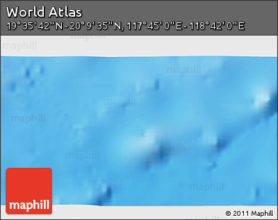 Physical 3D Map of the Area around 19° 52' 38" N, 118° 13' 29" E