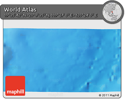 Physical 3D Map of the Area around 19° 52' 38" N, 119° 55' 30" E