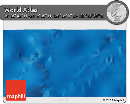 Physical 3D Map of the Area around 19° 52' 38" N, 130° 7' 30" E