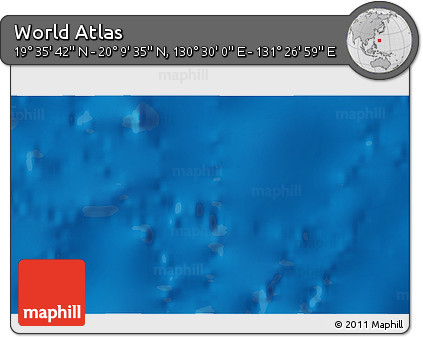 Physical 3D Map of the Area around 19° 52' 38" N, 130° 58' 29" E