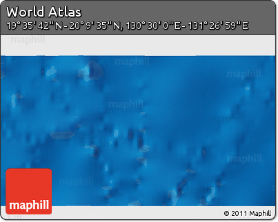 Physical 3D Map of the Area around 19° 52' 38" N, 130° 58' 29" E
