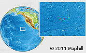 Physical Location Map of the area around 19° 52' 38" N, 132° 31' 30" W