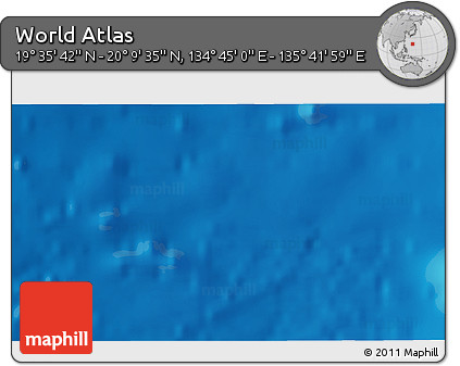 Physical 3D Map of the Area around 19° 52' 38" N, 135° 13' 29" E