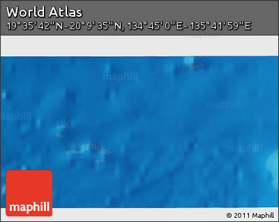 Physical 3D Map of the Area around 19° 52' 38" N, 135° 13' 29" E