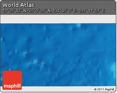 Physical 3D Map of the Area around 19° 52' 38" N, 135° 13' 29" E