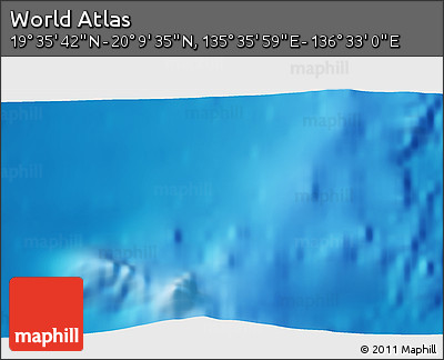 Physical 3D Map of the Area around 19° 52' 38" N, 136° 4' 29" E