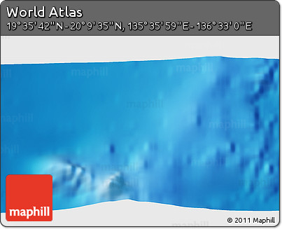 Physical 3D Map of the Area around 19° 52' 38" N, 136° 4' 29" E