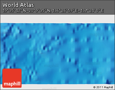 Physical 3D Map of the Area around 19° 52' 38" N, 136° 55' 30" E
