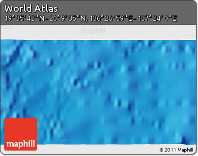Physical 3D Map of the Area around 19° 52' 38" N, 136° 55' 30" E