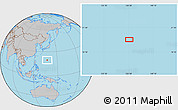 Gray Location Map of the area around 19° 52' 38" N, 136° 55' 30" E