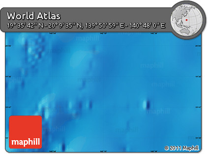 Physical Map of the Area around 19° 52' 38" N, 140° 19' 29" E