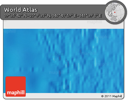 Physical 3D Map of the Area around 19° 52' 38" N, 141° 10' 30" E