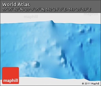 Physical 3D Map of the Area around 19° 52' 38" N, 142° 52' 30" E