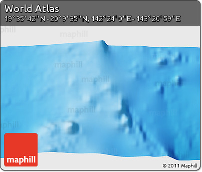 Physical 3D Map of the Area around 19° 52' 38" N, 142° 52' 30" E