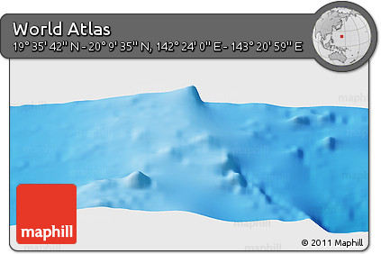 Physical Panoramic Map of the Area around 19° 52' 38" N, 142° 52' 30" E