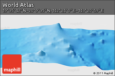 Physical Panoramic Map of the Area around 19° 52' 38" N, 142° 52' 30" E