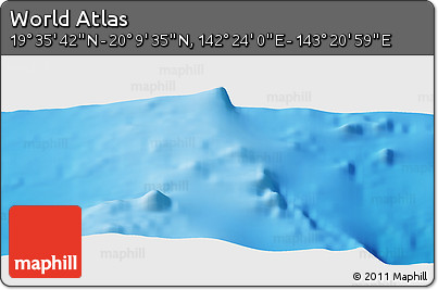 Physical Panoramic Map of the Area around 19° 52' 38" N, 142° 52' 30" E