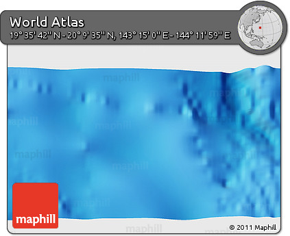 Physical 3D Map of the Area around 19° 52' 38" N, 143° 43' 29" E