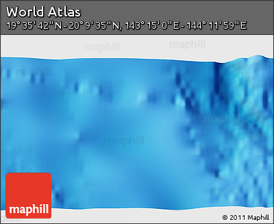 Physical 3D Map of the Area around 19° 52' 38" N, 143° 43' 29" E