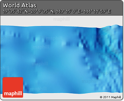 Physical 3D Map of the Area around 19° 52' 38" N, 143° 43' 29" E