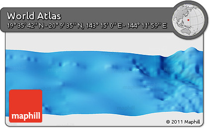 Physical Panoramic Map of the Area around 19° 52' 38" N, 143° 43' 29" E