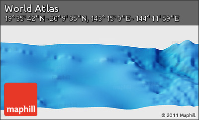 Physical Panoramic Map of the Area around 19° 52' 38" N, 143° 43' 29" E