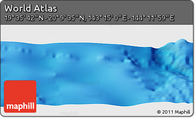 Physical Panoramic Map of the Area around 19° 52' 38" N, 143° 43' 29" E