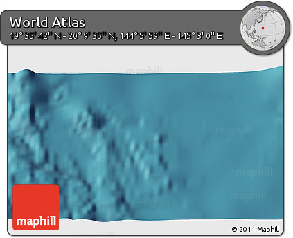 Satellite 3D Map of the Area around 19° 52' 38" N, 144° 34' 29" E