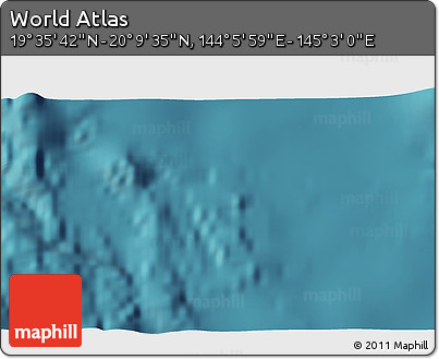 Satellite 3D Map of the Area around 19° 52' 38" N, 144° 34' 29" E