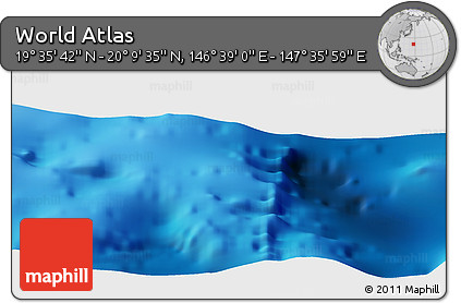 Physical Panoramic Map of the Area around 19° 52' 38" N, 147° 7' 30" E