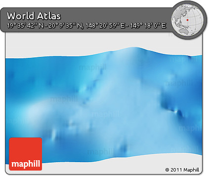 Physical 3D Map of the Area around 19° 52' 38" N, 148° 49' 29" E