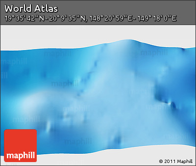 Physical 3D Map of the Area around 19° 52' 38" N, 148° 49' 29" E