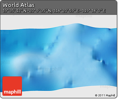 Physical 3D Map of the Area around 19° 52' 38" N, 148° 49' 29" E