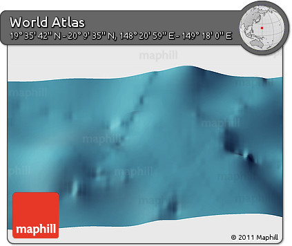 Satellite 3D Map of the Area around 19° 52' 38" N, 148° 49' 29" E