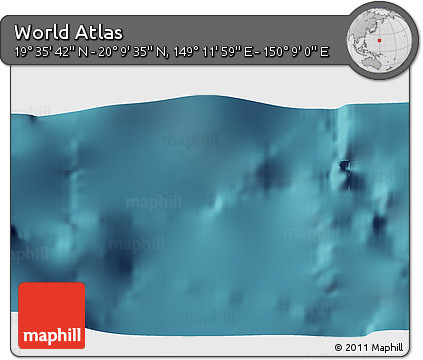 Satellite 3D Map of the Area around 19° 52' 38" N, 149° 40' 30" E