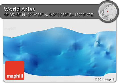 Physical Panoramic Map of the Area around 19° 52' 38" N, 149° 40' 30" E