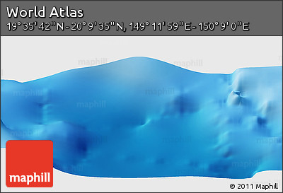 Physical Panoramic Map of the Area around 19° 52' 38" N, 149° 40' 30" E