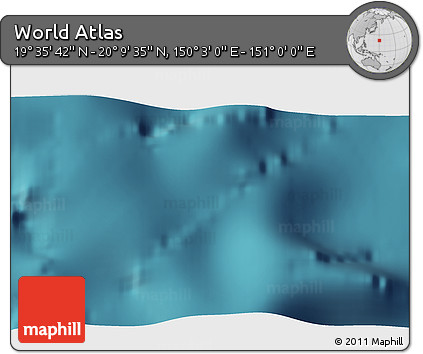 Satellite 3D Map of the Area around 19° 52' 38" N, 150° 31' 30" E