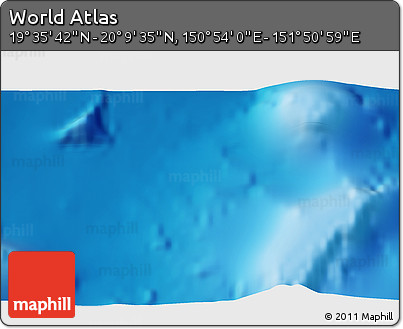 Physical 3D Map of the Area around 19° 52' 38" N, 151° 22' 30" E