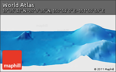 Physical Panoramic Map of the Area around 19° 52' 38" N, 151° 22' 30" E