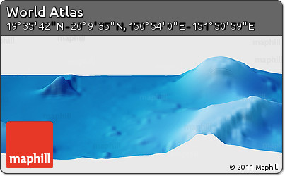 Physical Panoramic Map of the Area around 19° 52' 38" N, 151° 22' 30" E