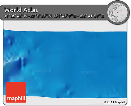 Physical 3D Map of the Area around 19° 52' 38" N, 152° 13' 29" E