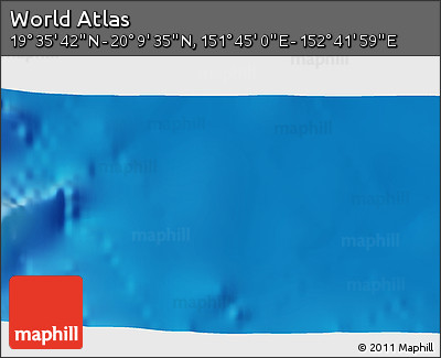 Physical 3D Map of the Area around 19° 52' 38" N, 152° 13' 29" E